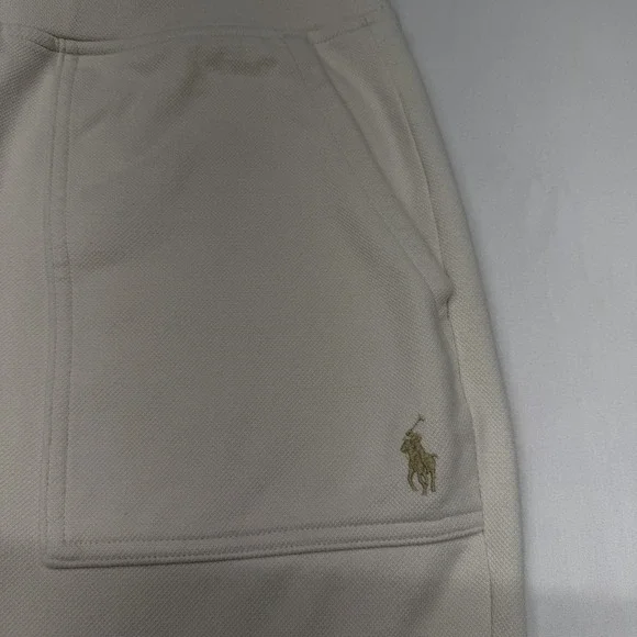 Polo Ralph Lauren Double Knit Jogger Pant Mens Medium Cream Pony Logo Athleisure - Picture 3 of 14